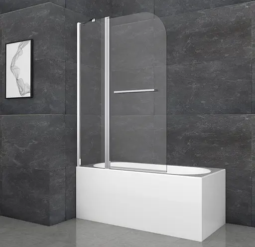 Шторки скляні на ванну Koer SR BS04-95x140-TR-01 прозоре скло 6 мм, хром KR5403, Універсальна, прозорий, хром - фото 9