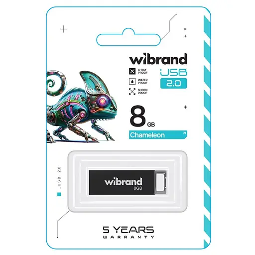 Flash Wibrand USB 2.0 Chameleon 8Gb Black - фото 2