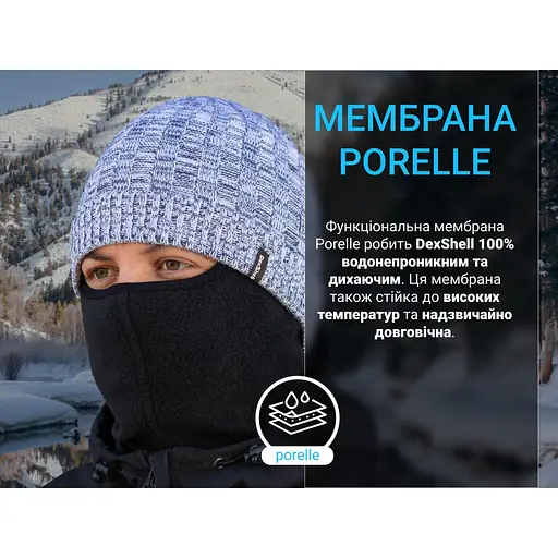 Водонепроницаемая шапка DexShell Heathered Rib Knit Beanie onesize 56-58 см голубая - фото 4