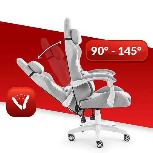 Компьютерное кресло Hell’s HC-1014 Grey-White ткань - фото 6