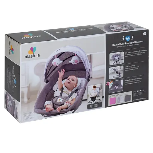 Колыбельный центр Mastella 8106 шезлонг-качели для малышей с функцией укачивания и мелодиями - фото 8