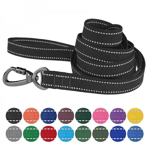 Поводок для собак Barksi Сotton с карабином на замке 200x2 см графит - фото 6