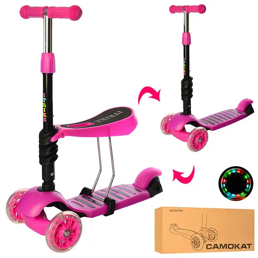 Детский самокат iTrike JR 3-054-P MAXI с корзинкой - фото 2