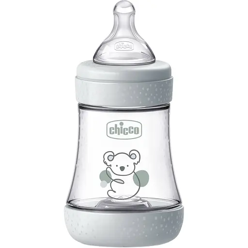 Бутылка для кормления Chicco Perfect 5 пластиковая с силиконовой соской 0+ месяцев серый 150 мл (20211.32.40) - фото 1