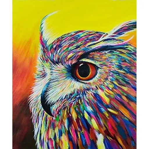 Картина Алмазна мозаїка 40 * 50 см зі стразами на підрамнику Райдужний птах, з принт. Рамою - фото 1