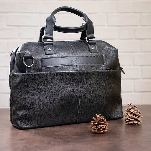 Чоловіча шкіряна сумка для ноутбука SHVIGEL 37х25,5х7,5 см sum0012565 - фото 6