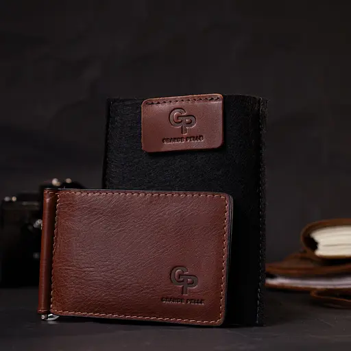 Кожаный мужской кошелек Grande Pelle 12х8х0.5 см acs0026950 - фото 9