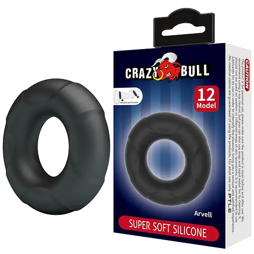 Эрекционное кольцо Crazy Bull Super Soft Silicone Arvell 6 см (черный) - фото 2