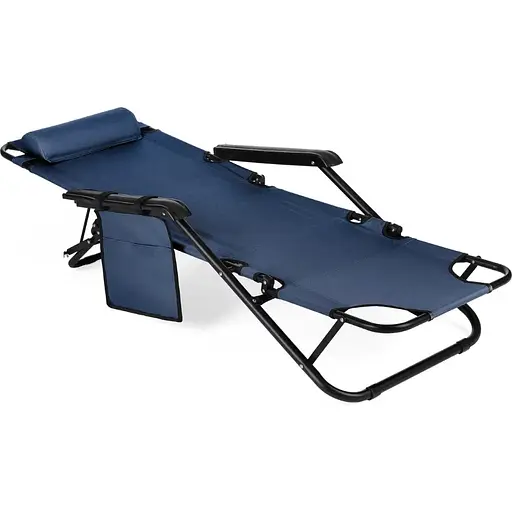 Шезлонг лежак Outtec раскладной синий - фото 4
