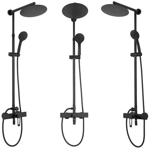 Душовя система Rea Aldi з виливом black REA-P8800, Чорний матовий - фото 2