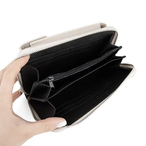 Гаманець з чохлом для телефону з ручкою на плече Virginia Conti 03047 бежевий - фото 5