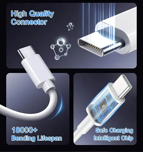 Автомобильный адаптер кабеля CarPlay для зарядного кабеля iPhone 15/16, кабель USB A - USB C длиной 3 фута, совместимый с iPhone 16 - фото 6