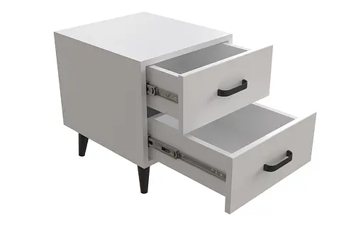 Тумба Віва 2 на конусних ніжках Ferrum-decor 41x35x40 Чорний метал ДСП Білий 16 мм (FRD-106815)