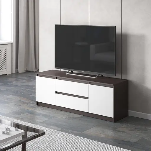 Тумба під телевізор Vays, для вітальні, сучасна, 2 висувних ящика та дві двері, без ручок R-28 - фото 9