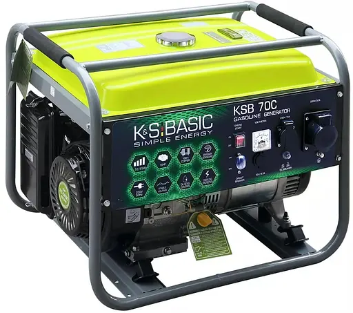 Генератор Синхронний KonnerSohnen Basic KSB 70C, 230В, 5-5.5кВт, ручний стартер, 66.6кг / 5000 Вт / Бензин (KSB70C) - фото 2