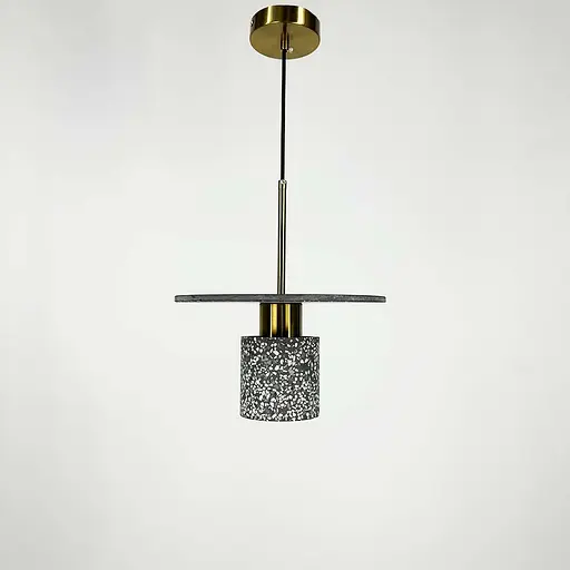 Підвіс Terrazzo Cylinder із сірим бетонним плафоном 30 см в стилі Ар-деко Line.F MJ 162-300 BK - фото 7