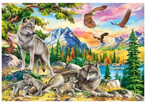 Пазл Castorland Семья волков и орлы 1000 эл. (C-104970) - фото 2