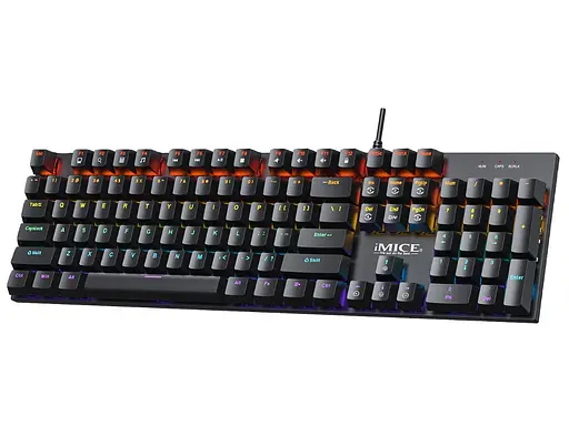 Клавіатура механічна ігрова з підсвічуванням iMICE Model GK-600 USB Wired Type-C, Eng/Укр/Рус, Black - фото 2
