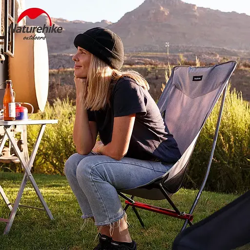 Складное высокое кресло Naturehike YL06 Alu Folding Moon Chair NH18Y060-Z (Бежевый) - фото 2