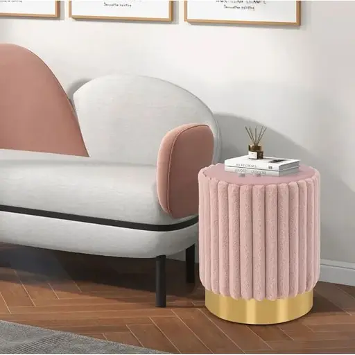 Пуф Costway Rosa велюровий на металевій основі - фото 5