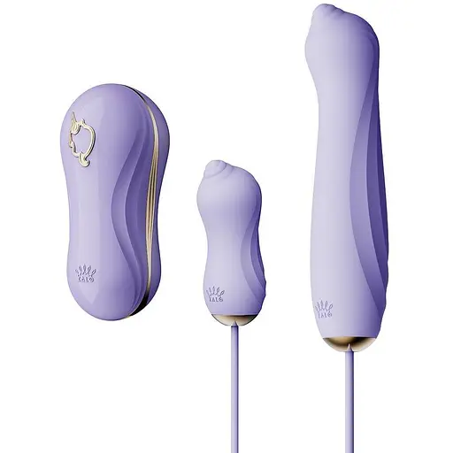 Набір 3в1 Zalo - Unicorn Set Violet: віброяйце, пульсатор, вакуумний стимулятор