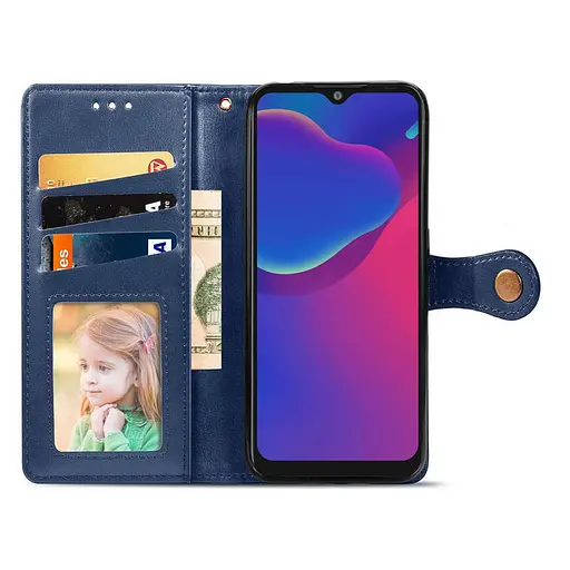 Кожаный чехол-книжка Getman Gallant PU для ZTE Blade V 2020 Smart Синий - фото 4