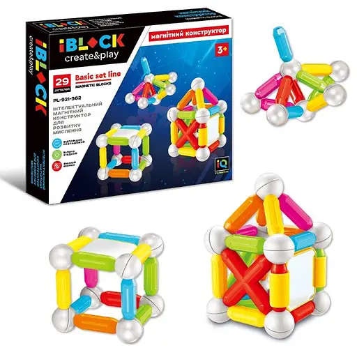 Конструктор магнітний, PL-921-362, 29 деталей