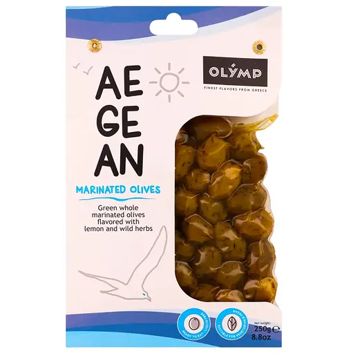 Оливкі Olymp зелені з перецем-лимон-трави 250 г