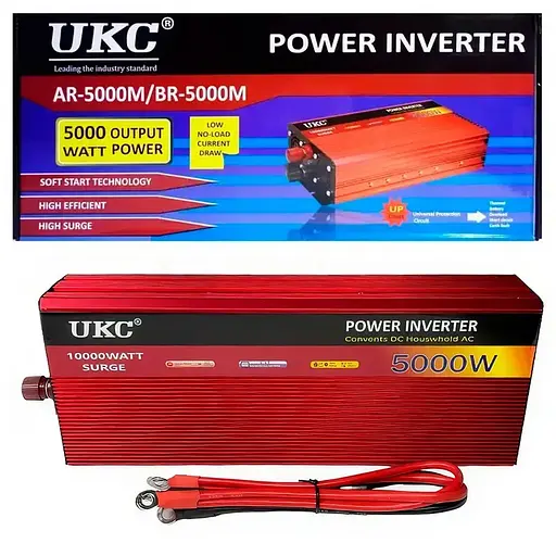 Инвертор преобразователь напряжения UKC AR-5000M BR-5000M AC/DC 12V-220V 5000W