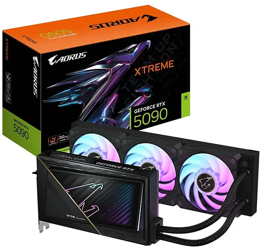 Видеокарта Gigabyte RTX 5090 32GB AORUS XTREME WATERFORCE (GV-N5090AORUSX W-32GD) (GDDR7, 512 bit, PCI-E v5.0 x16) - фото 8