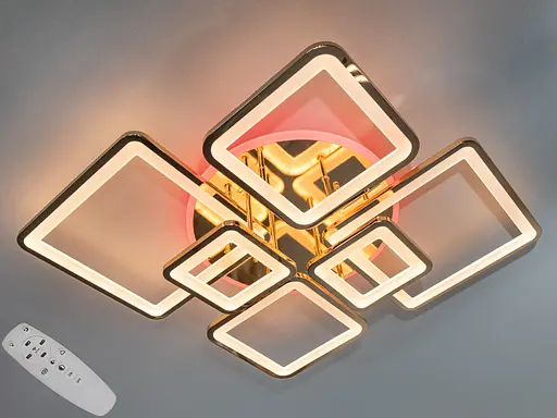 LED люстра на пульте с димером и разноцветной подсветкой, 150W - фото 1