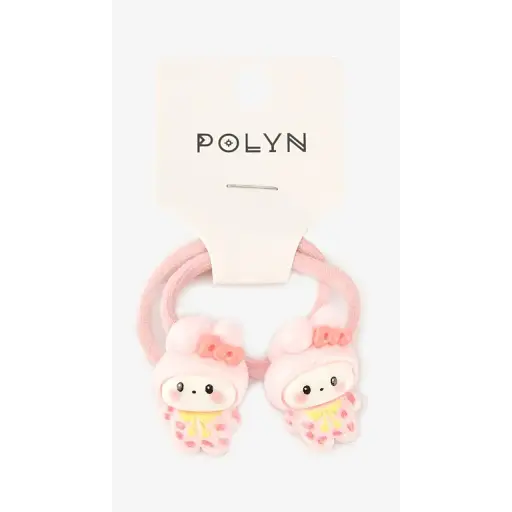 Резинка с украшениями для девочки Polin 2 шт 4048A-24 Розовый - фото 1