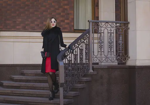 Кожаное женское портмоне 3.0 черное с красным. - фото 6