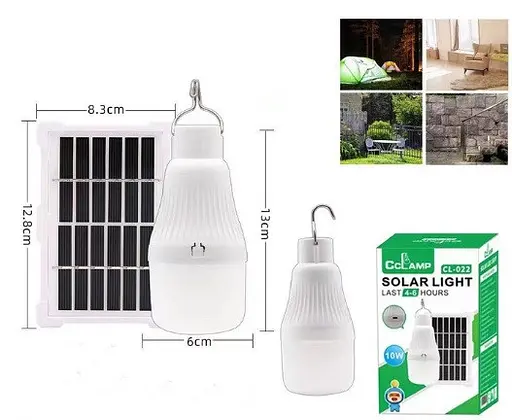 Фонарь аккумуляторная лампа CcLamp CL-022 LED солнечная панель 10 Вт - фото 7