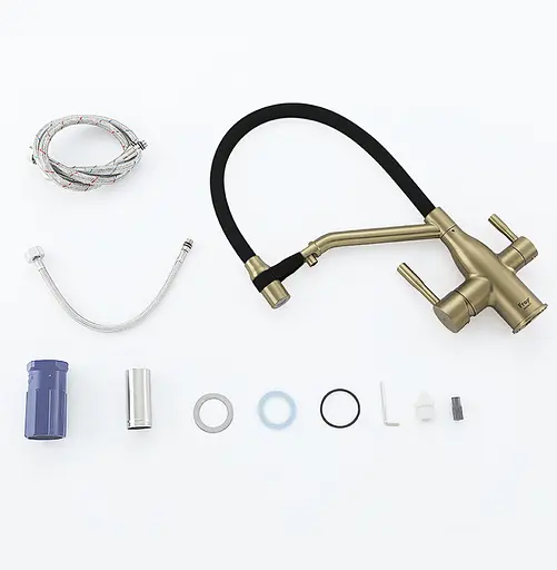 Змішувач для кухні Frap під фільтр з гнучким виливом F4397-3 Бронза - фото 4