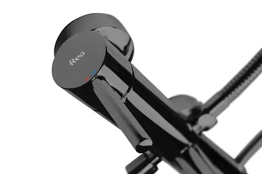 Смеситель для ванны Rea Lungo black glossy настенный с изливом REA-B4422 Черный матовый - фото 4