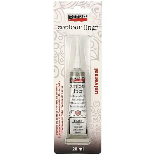 Контур универсальный Pentart Серебряный 20 мл - фото 1