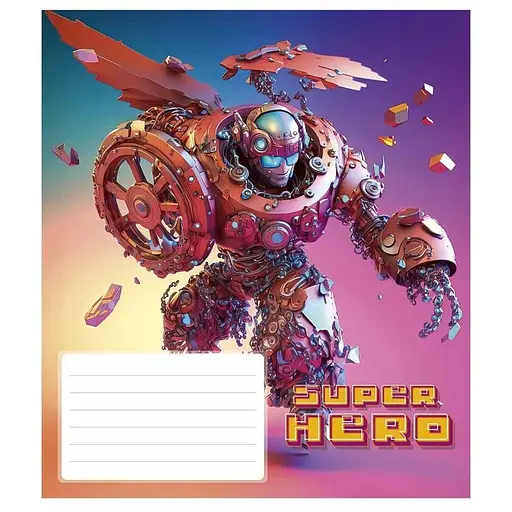 Тетрадь ученическая Super hero 012-3298K-1 в клетку, 12 листов