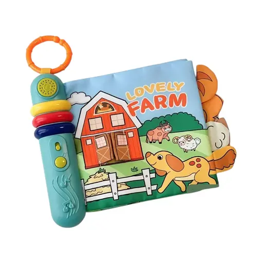 Книга, 22x20x3.5 см, подвеска, шуршит, музыка, звуки животных, свет, 23x20.5x5 см (в ассортименте)