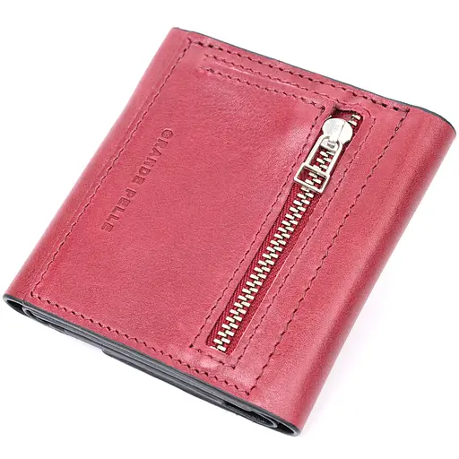 Кожаный женский кошелек Grande Pelle 10х9.7х1 см acs0027015 - фото 2