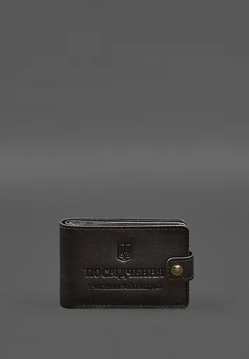 Кожаная обложка-портмоне для удостоверения участника боевых действий (УБД) Темно-коричневая - фото 2