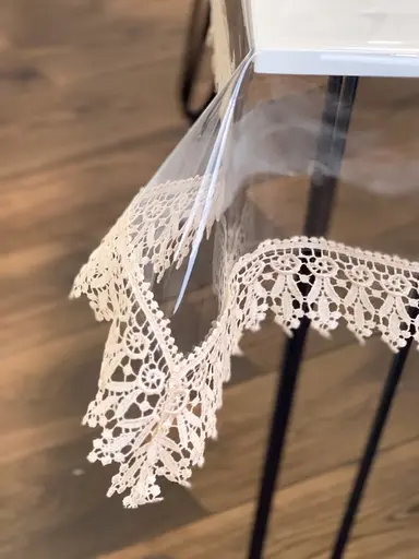 Силіконова скатертина з кавовим мереживом 7 см 230х170 см - фото 4