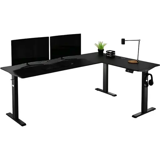 Компьютерный угловой стол Di Volio Trani с регулируемой высотой черный