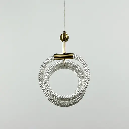 Латунний підвіс із трьома завитками обплетеного неону 33 Вт | Арт. MJ 201-400 AB | Line F - фото 5