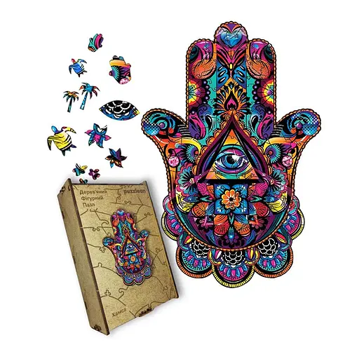 Пазл деревянный Хамса, А1, Деревянная коробка 500+ элементов