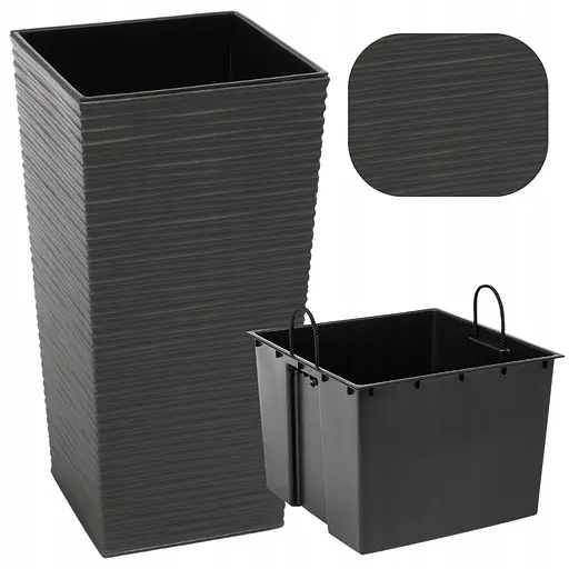 Вазон Lamela Finezja Dluto графитовый 25 x 25 x 46.5 см (9505890) - фото 2