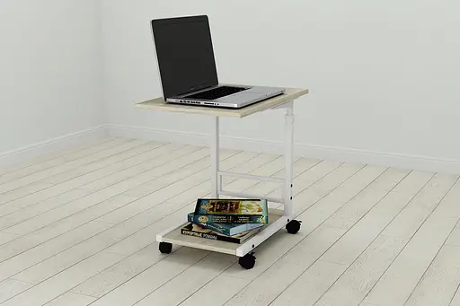 Стіл приставний Ferrum-decor Френу 62x40x60 метал Білий ДСП Дуб Сонома 16мм (FRD-102515) - фото 4