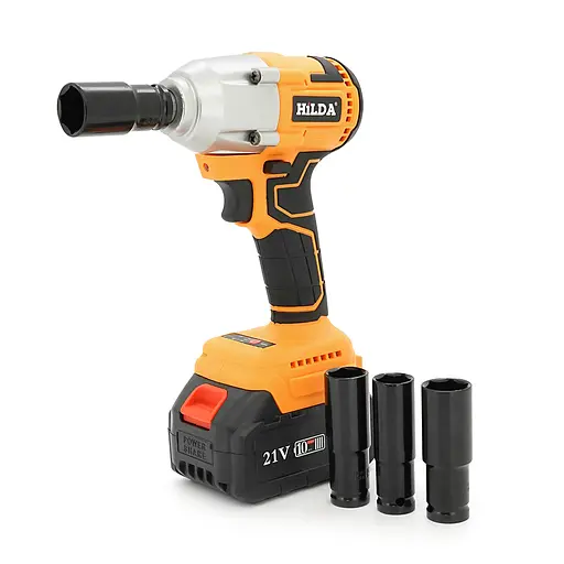 Гайковерт Hilda зарядное устройство аккумулятор 10*18650 4 болтовые насадки d12.5мм 330*280*95mm 3kg - фото 1