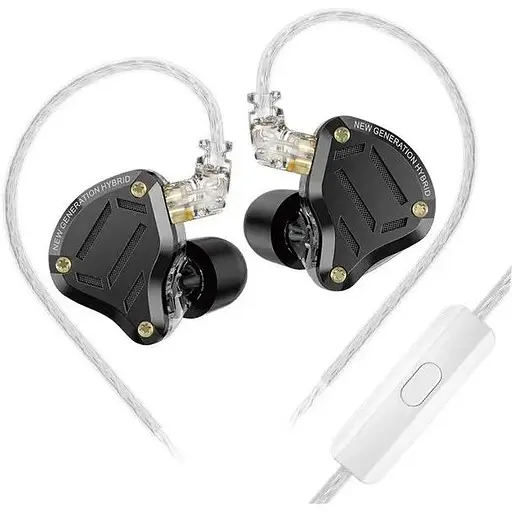 Гібридні навушники KZ ZS10 Pro 2 з мікрофоном чорні