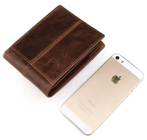 Мужской кожаный кошелек Vintage 12x9.5 см acs0015367 - фото 3